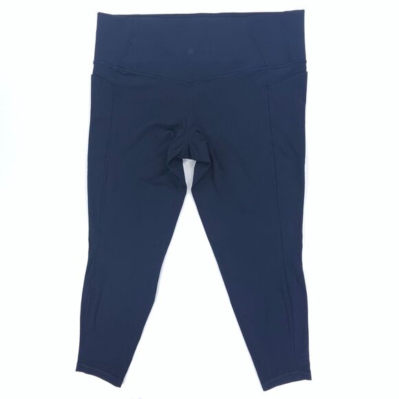 ATHLETA Salutation Stash Pocket || Tight Leggings Navy Blue Athleisure Yoga 2X - Picture 5 of 9